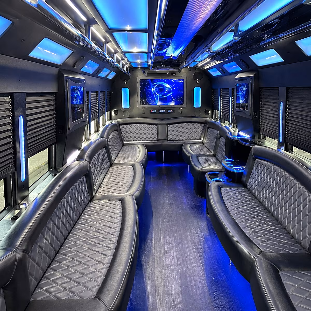 petaluma 50 passenger party bus interior